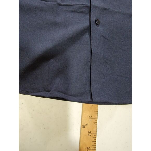 Men's Ted Baker Navy Blue Long Sleeve Button Shirt - Medium 15-15.5 - Picture 4 of 8